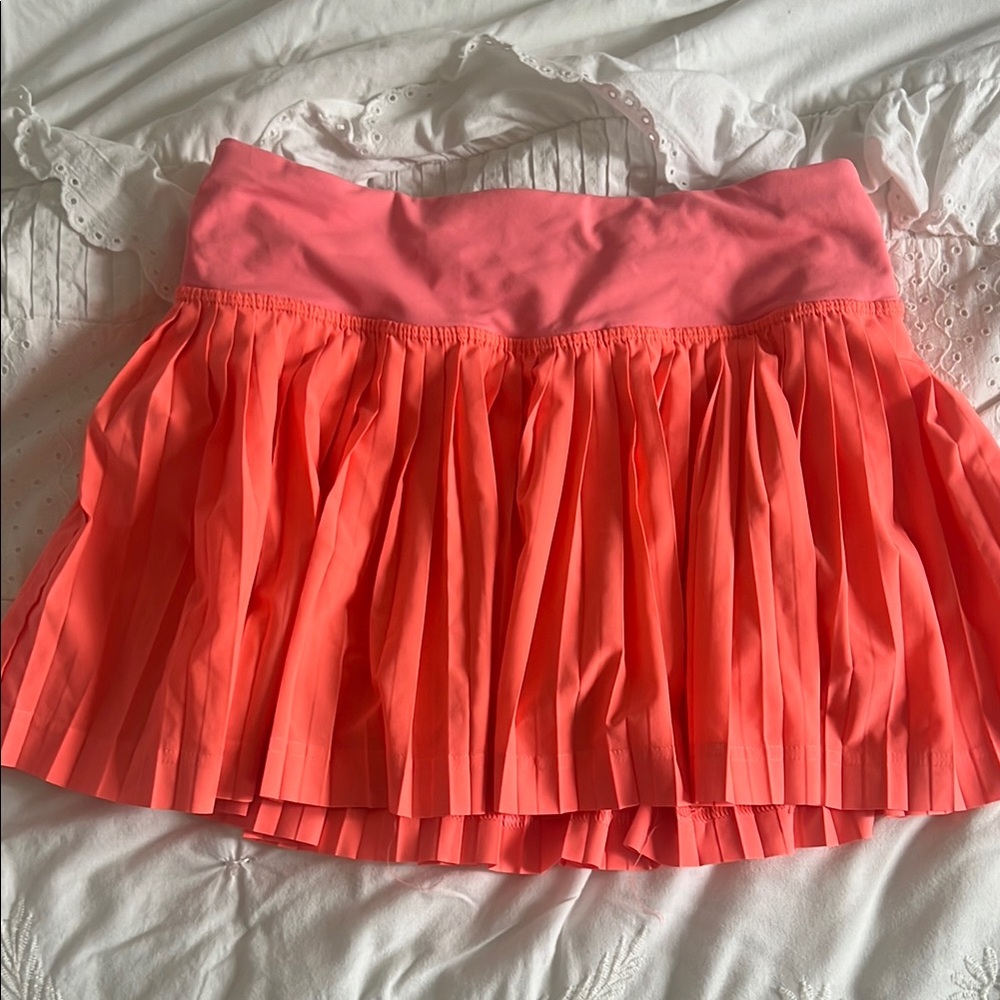 Lululemon Athletica Orange Pink Mini Bubble Skirt